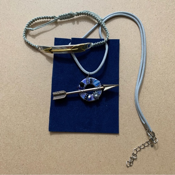 🔥5/$20🔥 Arrow Necklace and Macrame Bracelet New and Handmade - Picture 2 of 4